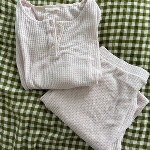 Lou & Grey Light Pink Waffle-Knit Kids Pajama Set
